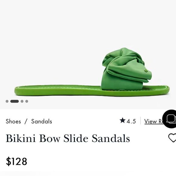 128.00 KATE SPADE NWOT OR BOX Bikini Bow Slide Sandals 7 ON SITE FULL Price - Picture 4 of 7
